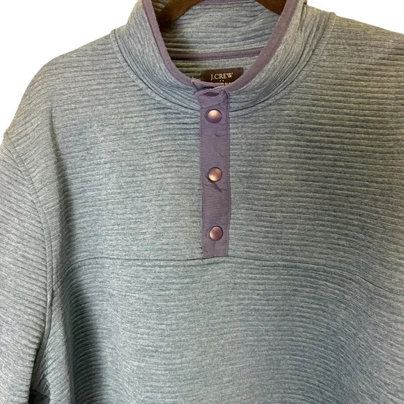 J. Crew Men's Zip Up Sweater with Blue Knit Striping sz XXL - Picture 2 of 10